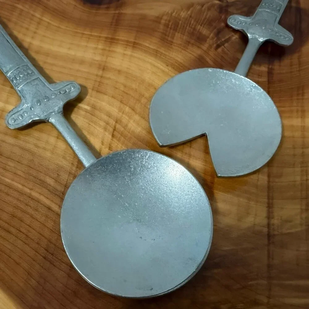 TWL Pewter Co. Set of 2 Silver Tone Salad Servers Made in USA